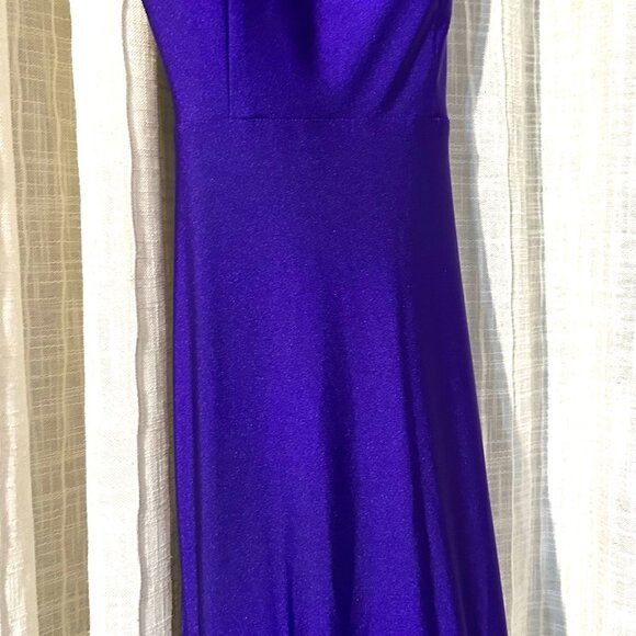 Dear Moon Deep Purple satin Prom Dress -Size 0- Elegant Trumpet Silhouette - Picture 6 of 8